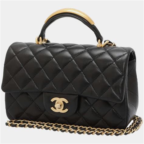 chanel vintage lambskin mini kelly flap bag|Chanel mini flap bag with top handle.